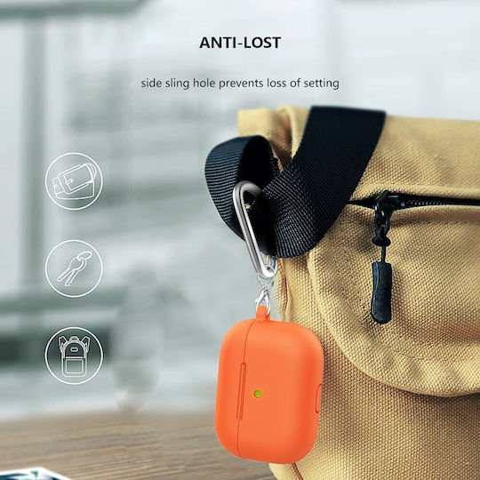 Hülle Silikon in Orange Farbe für Apple AirPods 3