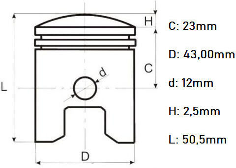 Siguranțe pentru Piston Motocicletă 40mm pentru Yamaha DT