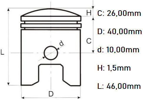 Siguranțe pentru Piston Motocicletă 40mm