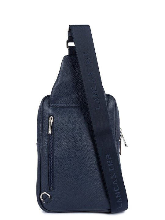 Leder Herrentasche Sling Marineblau