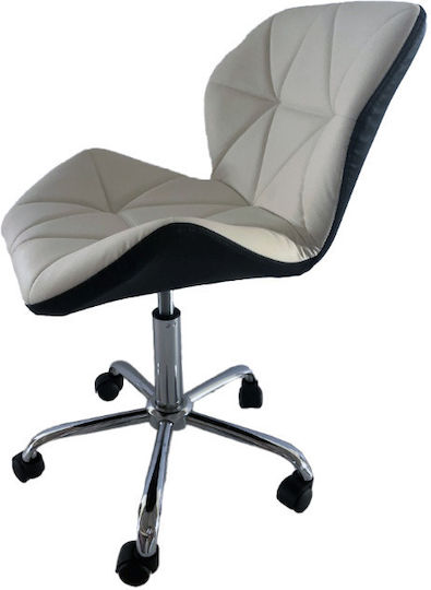Salon Tech Wheeled Stool with Backrest White