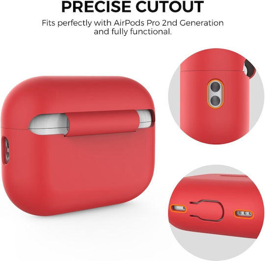 AHAstyle Case Silicone in Red color for Apple AirPods Pro 2