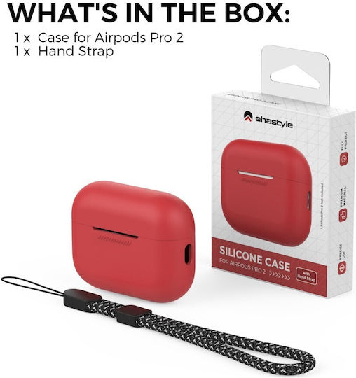 AHAstyle Case Silicone in Red color for Apple AirPods Pro 2
