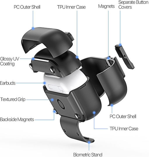 Dux Ducis Θήκη σε Μαύρο χρώμα για Apple AirPods Pro 2