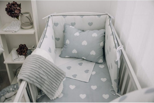 Bubaba Set Pentru Patut Hearts Gray 6buc piese