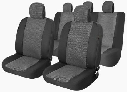 Car Seat Cover Set Dedicated Dacia Logan 2 2012 Textile Material Split Bench 11 Pieces Smartic Gray