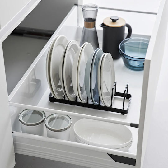 Yamazaki Schrank-Geschirrständer Inox 22x11x7cm Schwarz