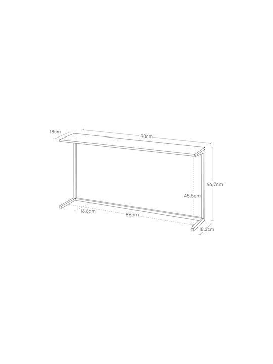 Yamazaki Επιτραπέζια Βάση Ξύλινη 90x22x46.7εκ. Μαύρη