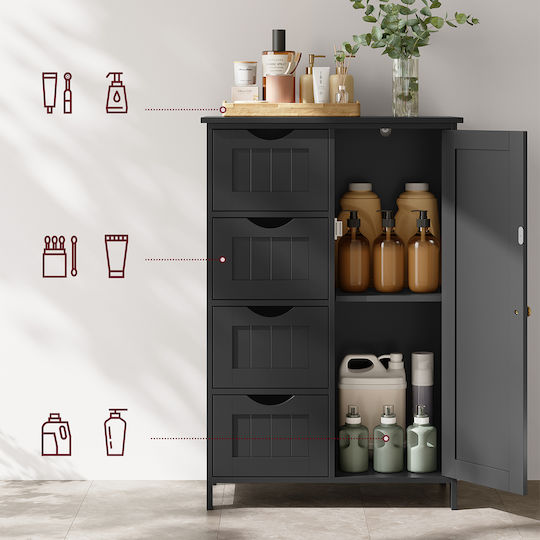 Badezimmerschrank Boden 4 Schubladen 55x30x82 Vasagle Lhc041b02 55x30x82