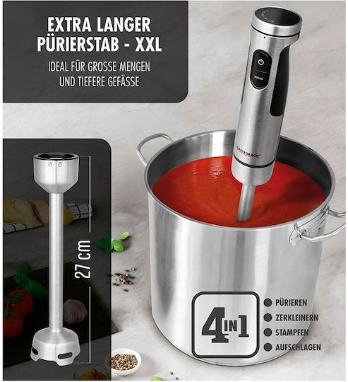 Gastroback Ραβδομπλέντερ με Ανοξείδωτη Ράβδο 1500W Ασημί