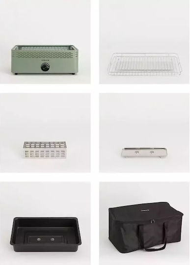 Create Stainless steel Portable Charcoal Grill with Smoker