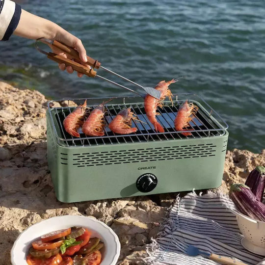 Create Stainless steel Portable Charcoal Grill with Smoker