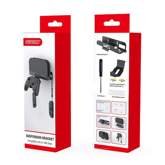 Nintendo Switch 2 Pgtech Gp-369 База За Игрална Конзола За Монтиране На Стена Кука За Съхранение Дръжка