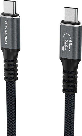 Wozinsky Video Cable USB-C Male - Thunderbolt 4 240W PD Black 1m WPS-UY41S