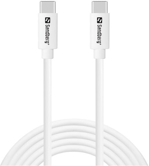 Sandberg USB 2.0 Kabel USB-C männlich - USB-C 65W Weiß 2m (336-53)