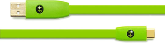 Oyaide D+ Flat USB 2.0 Cable USB-C Male - USB-A Green 2m CABPC124