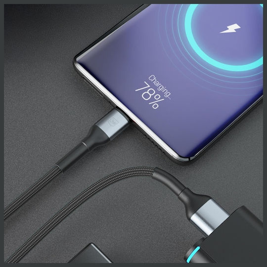 3MK USB 2.0 Cable USB-C male - USB-A 18W Black 2m
