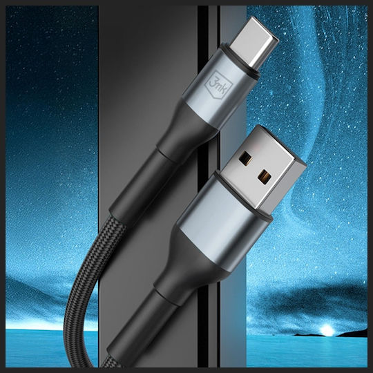 3MK USB 2.0 Cable USB-C male - USB-A 18W Black 2m