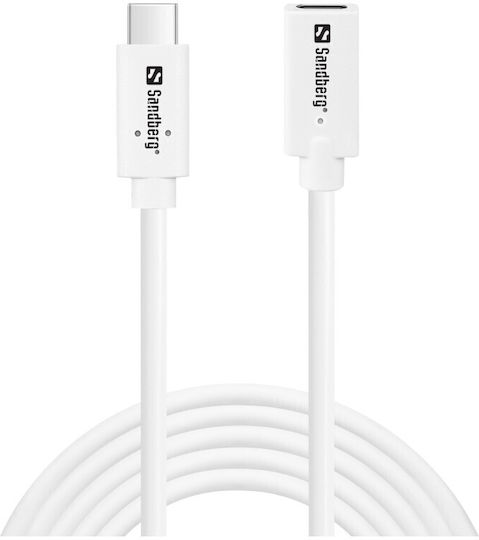 Sandberg USB 3.1 Kabel USB-C männlich - USB-C-Buchse 100W Weiß 2m (136-55)
