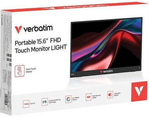 Verbatim Light 32402 IPS HDR Touch Φορητό Monitor 15.6" FHD 1920x1080 με Χρόνο Απόκρισης 10ms GTG