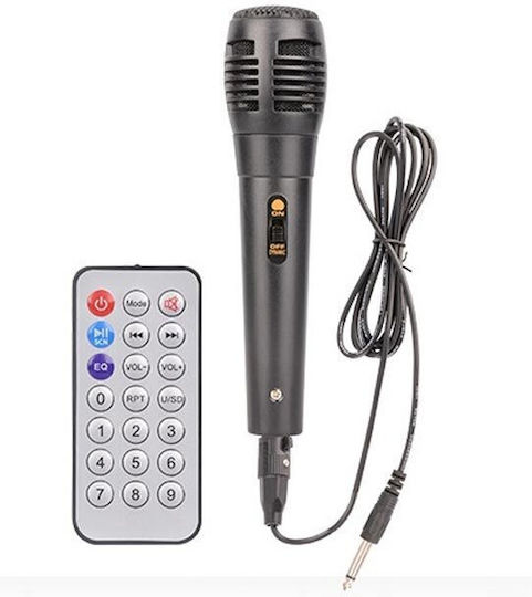 Karaoke Speaker With Wired Microphone And Lighting Effects SM-1809 Black