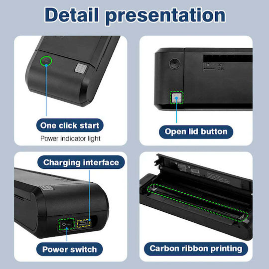 Netum NT-P808 Black and White Thermal Printer