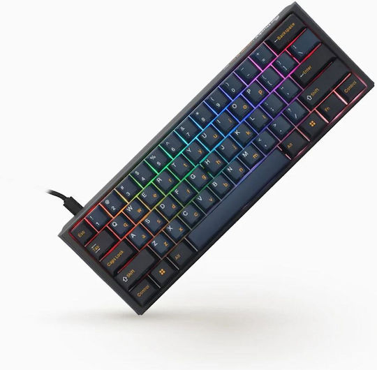 Ducky One 3 Pro Mini Nazca Line Gaming Mechanical Keyboard 60% with Cherry MX2A Speed Silver switches and RGB lighting (English US) Black/Blue