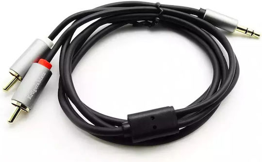 Kruger & Matz 3.5mm Male To RCA Male Audio Cable Black 1m KM1218