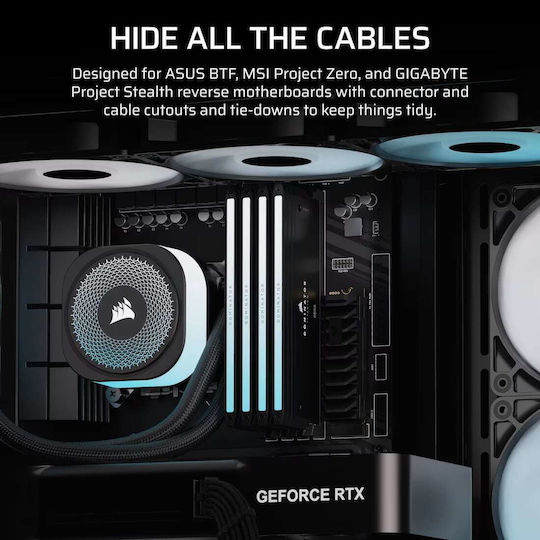 Corsair Frame 4500X RS-R ARGB Геймърско бюро Midi Tower Компютърна кутия със страничен прозорец Черен