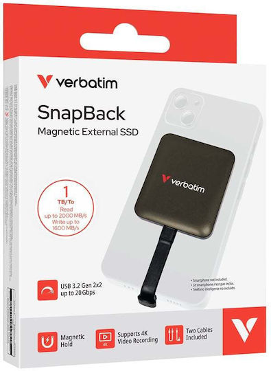 Verbatim Snapback Magnetic USB-C Εξωτερικός SSD 1.0TB 2.5" Μαύρο
