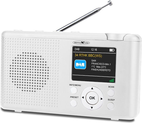 Reflexion TRA23DAB Portable Radio Rechargeable DAB+ White