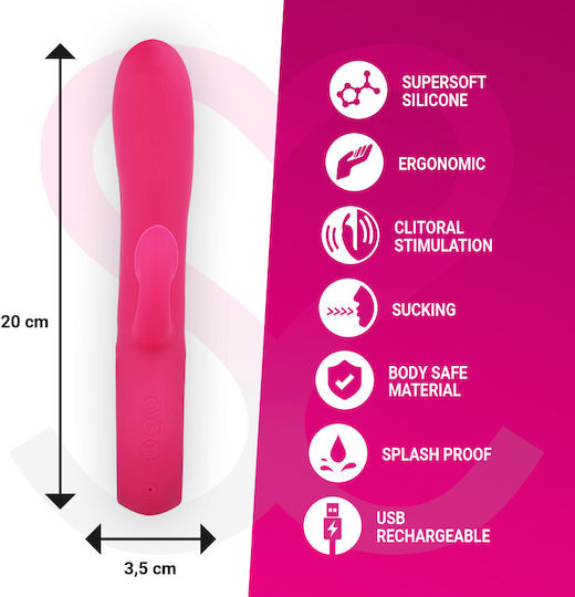 Amoressa Dustin Vibrator Rabbit 20.5cm Pink