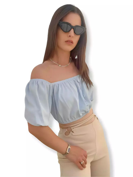Women's Crop Top Light Blue