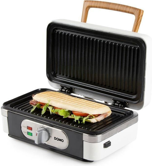 Domo Sandwichmaker Grill mit Abnehmbaren Keramikplatten 1100W Weiß