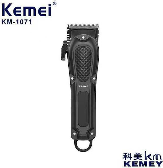 Kemei KM-1071 Επαναφορτιζόμενη Κουρευτική Μηχανή Μαύρη KM-PG1071