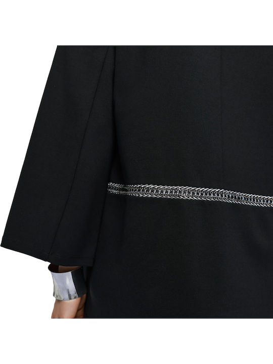 Damen Bluse mit 3/4 Ärmel & U-Boot-Ausschnitt Black