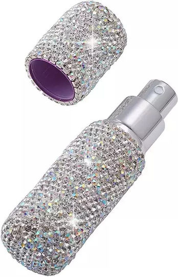 Nachfüllbare Parfümflasche Zola 10 Ml Metallisch 10,5 X 2,7 Cm Silber Kristalle Make-up Zubehör