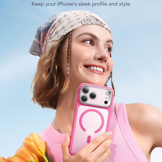 ESR Classic Hybrid Stash Umschlag Rückseite Metallisch Rosa (iPhone 17 Pro Max)
