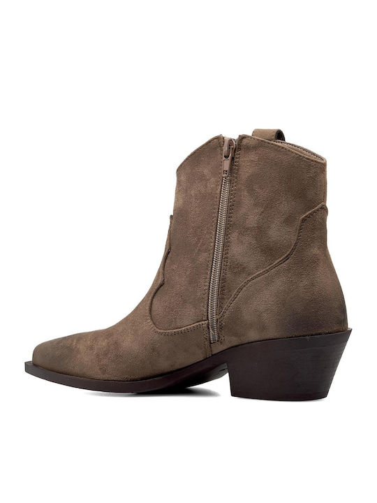 Suede Women's Ankle Boots Brown