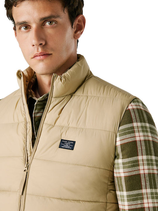 Sleeveless Jacket Puffer Stone Beige