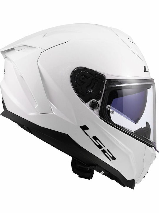 LS2 Challenger II FF817 Solid White Cască Moto Față întreagă ECE 22.06 cu Sunvisor
