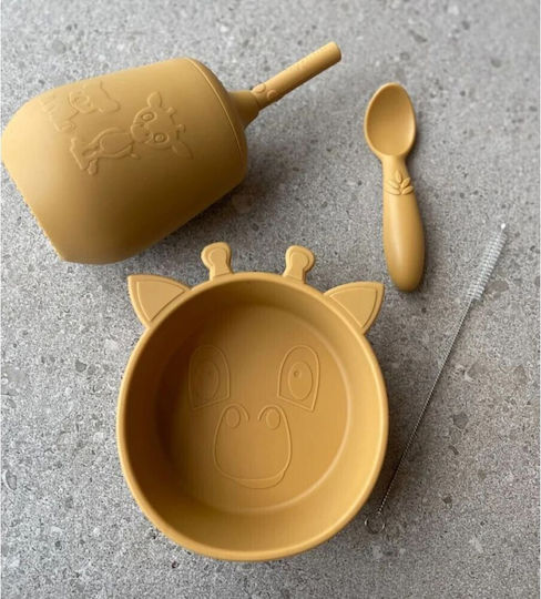 Nuuroo Feeding Set made of Silicone Yellow 3pcs