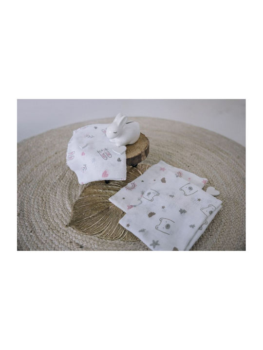 Bubaba Muslin Swaddle Wraps White 80x80cm. 3pcs