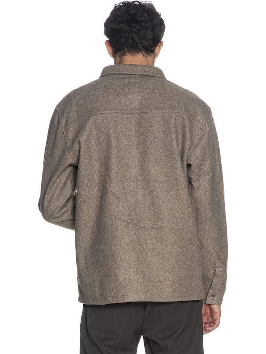 Μακρυμάνικo Overshirt Μπεζ