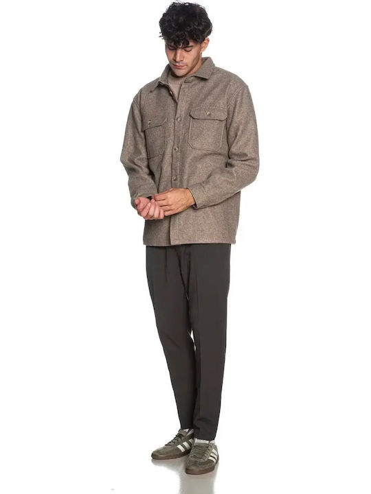 Μακρυμάνικo Overshirt Μπεζ