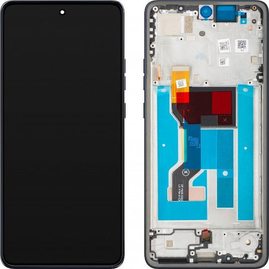 Motorola Screen with Touch Mechanism and Frame for Motorola G86 (Black)