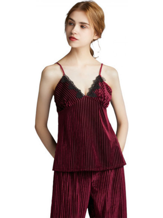 Intimonna Winter Damen Pyjama-Set Burgundy