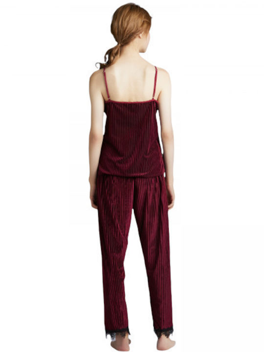 Intimonna Winter Damen Pyjama-Set Burgundy