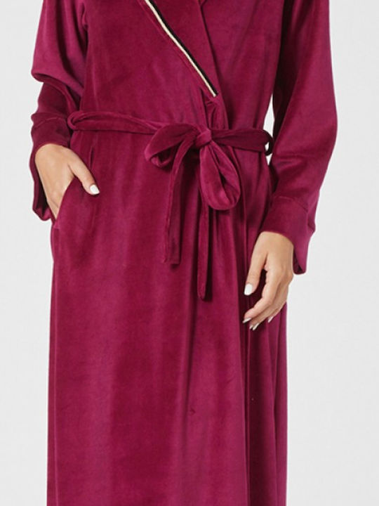 Pen-ky Зимна Дамска Халат Dark Fuchsia