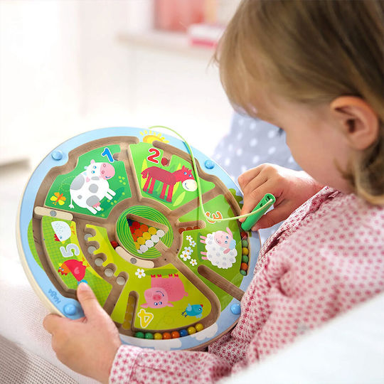 Haba Labirint Joc Magnetic "Farmă" din Lemn pentru 24++ Luni